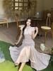 Plus Size Women's Summer Stand Collar Jacquard Slim Fit Qipao