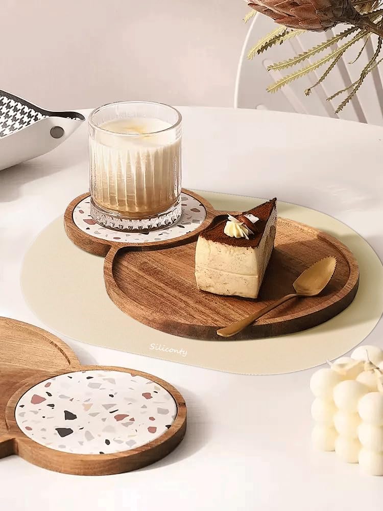 Placemat Silicone Mat Siliconty Easy Plain Meal Confectionery Countertop Protection Insulation High and Low Temperature Resistant Easy To Wash