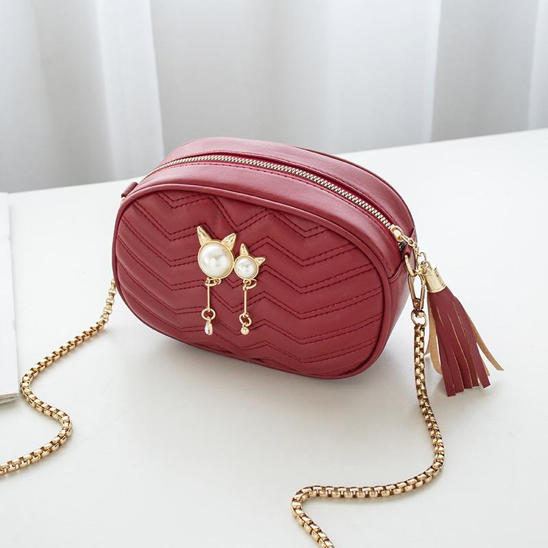 Guangzhou Women's Bag Summer New Fashion Diamond Small Round Bag Shoulder Messenger Bag Chain Women's Bag