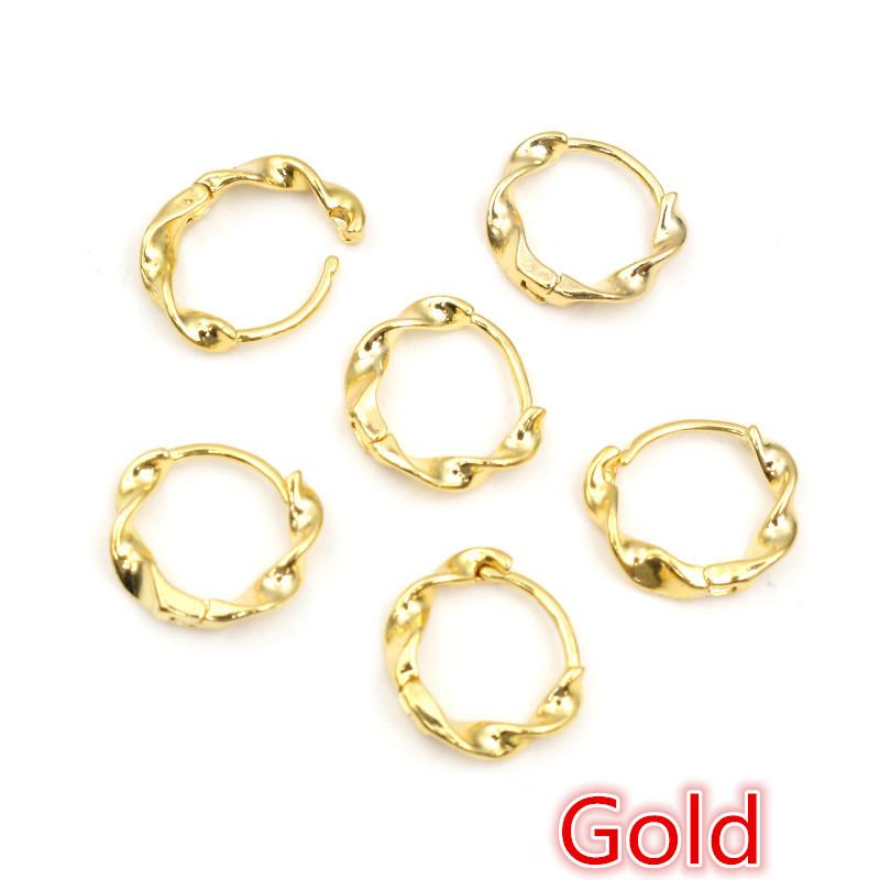 10pz Cerchi per Orecchini Fai da Te Clip 14x13mm Ottone Intrecciato Orecchini Accessori per Creazione Gioielli Componenti