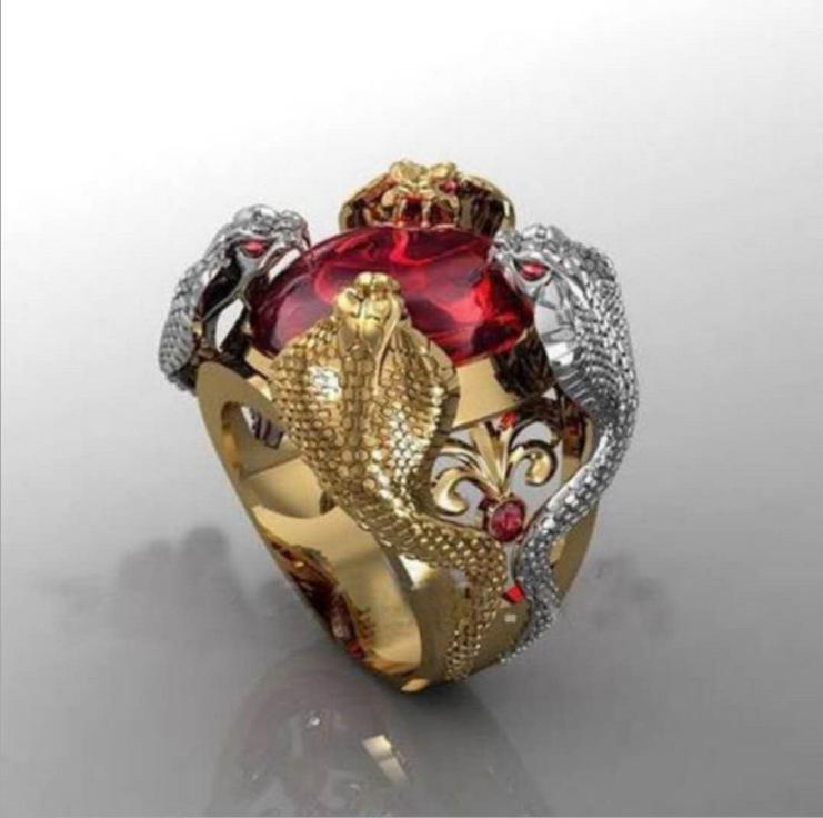 

Кольцо Hecheng Gold & Silver Python Gemstone Ring - Двухцветный дизайн Size 13