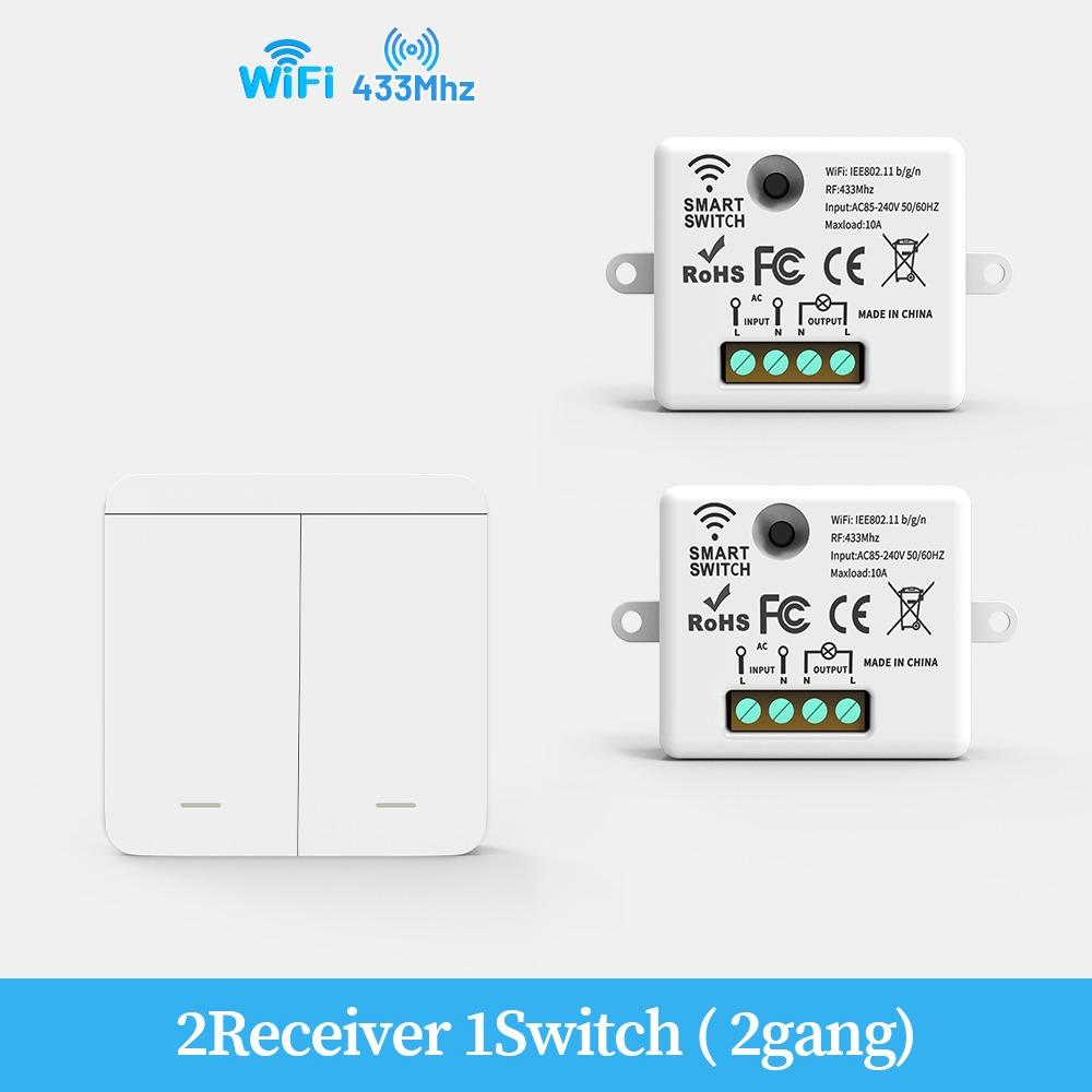1/2/3Gang Wireless Smart Switch 433MHz Remote Control Switch Wall Panel Switch  Home Automation