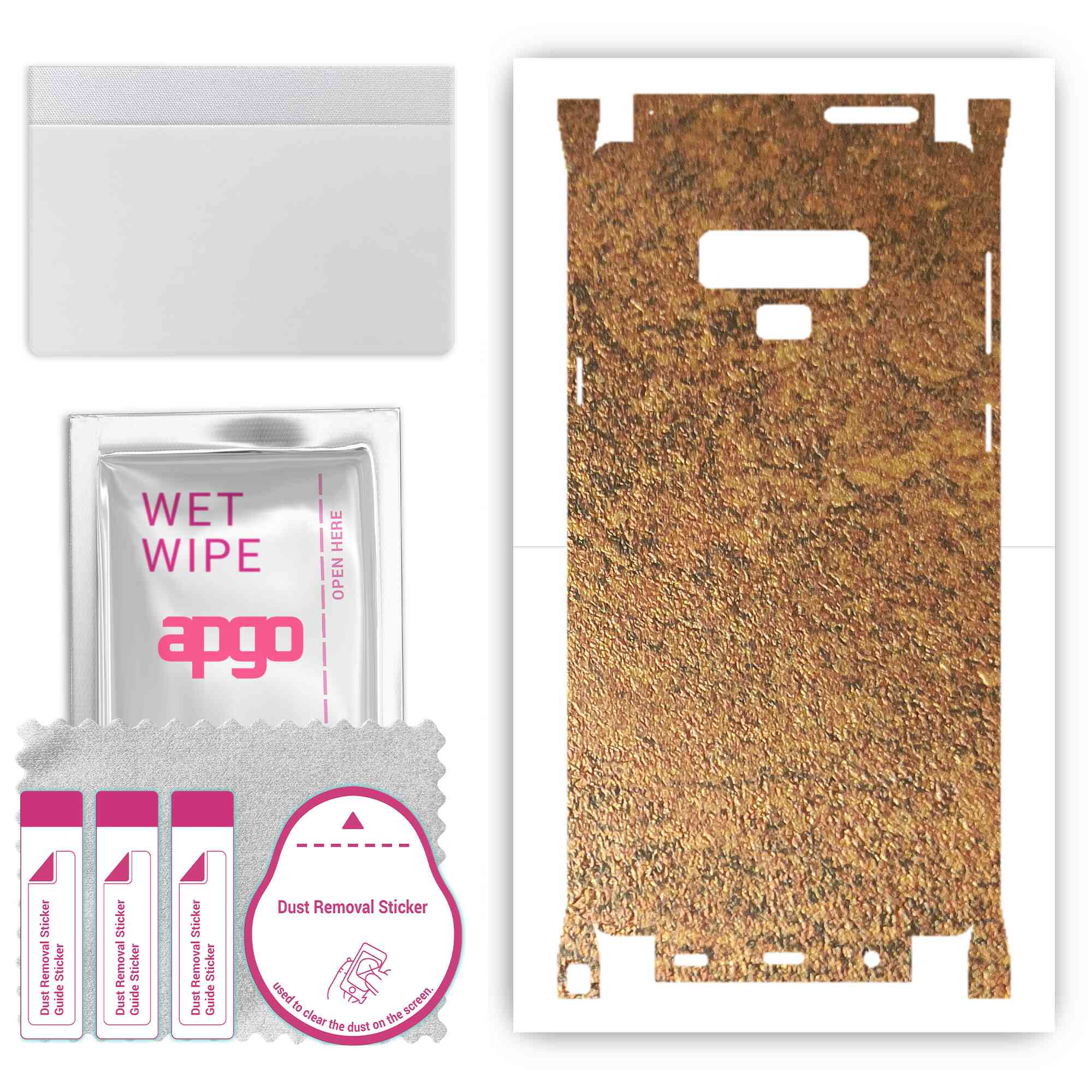 

apgo Protective Skin Sticker for the back+sides compatible with Samsung Galaxy Note 9, Full Wrap Film, Foil, Vinyl - Pattern Rusty Copper