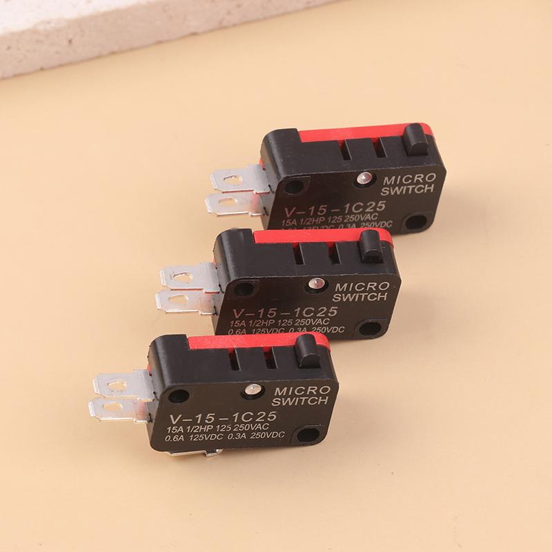 10 Stück Mikroschalter V-15-1C25 Silberkontakt V-15-1C25 Mikrowellenherd Kontaktschalter Kupferkontakt Taktiler Schalter Endschalter Mikroschalter