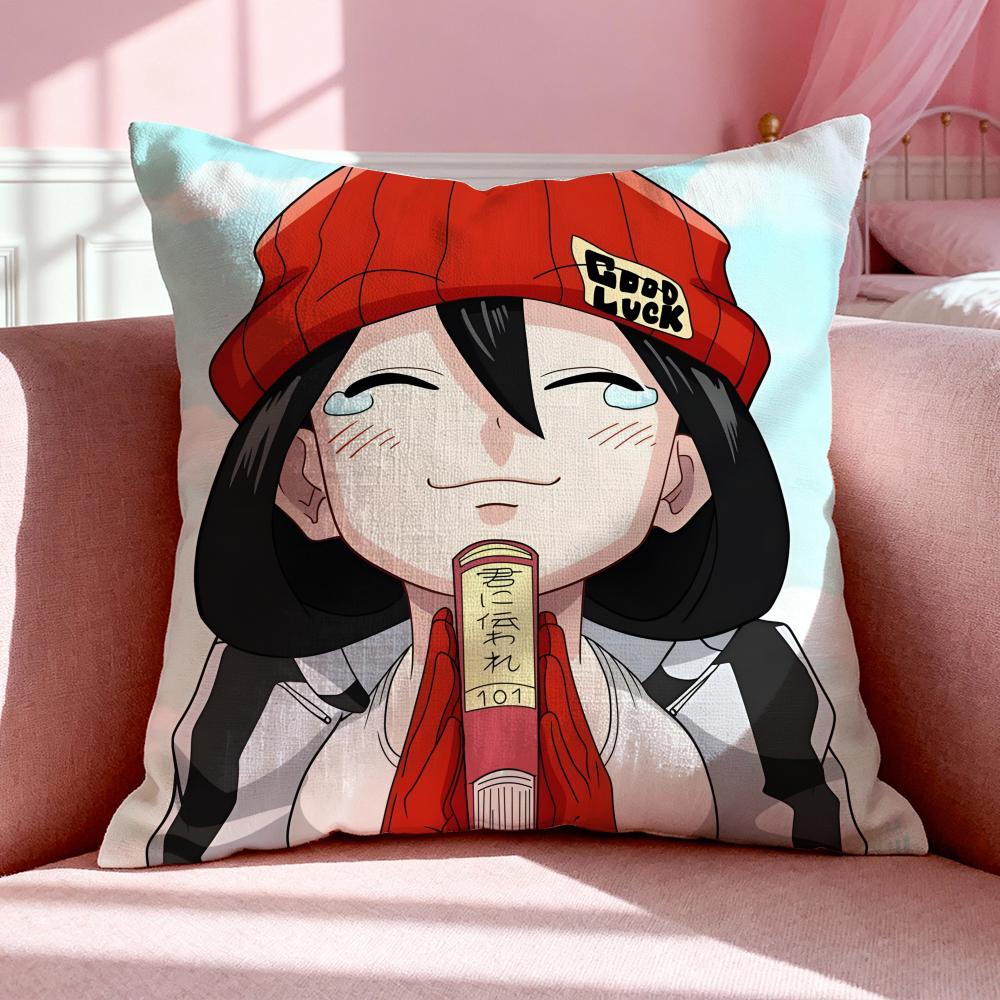 Anime U‑Undead Unluck Cushion Cover Breathable Linen Pillowcase Summer Odorless Eco-Friendly Invisible Zipper Washable