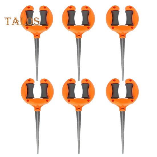 

Направляющая для шланга, садовый держатель для шланга с роликами, вставная направляющая для шланга, удерживает шланг вне цветочных клумб, защищает растения для точного полива 6pcs оранжевый