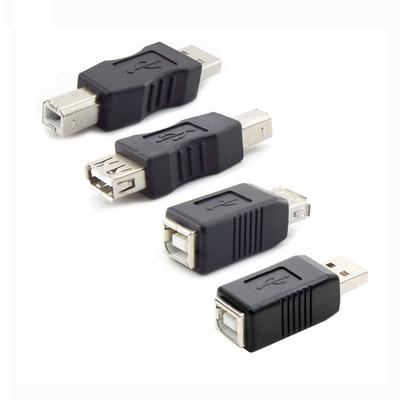 Złącze USB 2.0 żeńskie do USB typu A typu B męskie do męskiego Złącze żeńskie do męskiego czarne Adapter konwertera elektronicznego