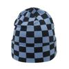 Japanese and Korean version of autumn and winter niche trend versatile checkerboard knitted hat small face versatile Internet celebrity wool hat women