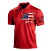 Men’s Casual Polo Shirt Short Sleeve with Flag Print Turn Down Collar Classic Fit for Everyday Wear Outdoor Activities