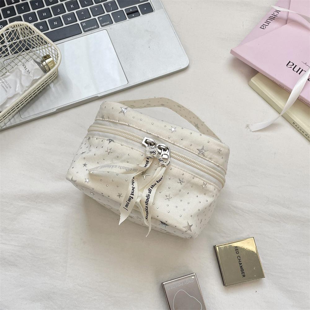 Pink Star Portable Cosmetic Bag Travel Toilet Bag Women s Lipstick Skin Care Product Storage Bag Cosmetic Bag белый