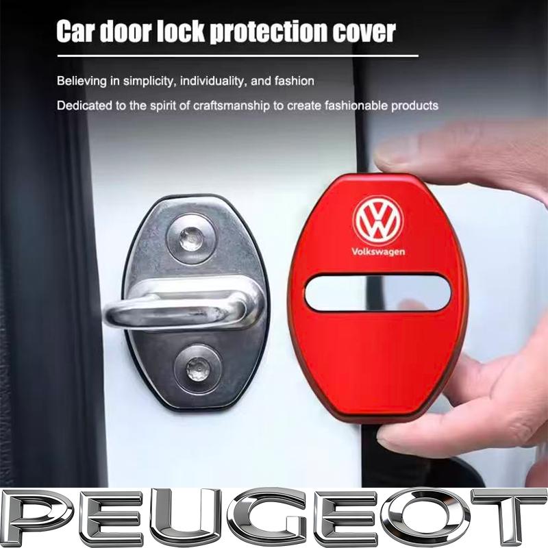 4Pcs Metal Car Door Lock Buckle Cover Protective Covers Hub Cap For VW GTI Polo Golf Passat B6 B7 B8 Tiguan Jetta T-ROC Taigo CC vhcp29