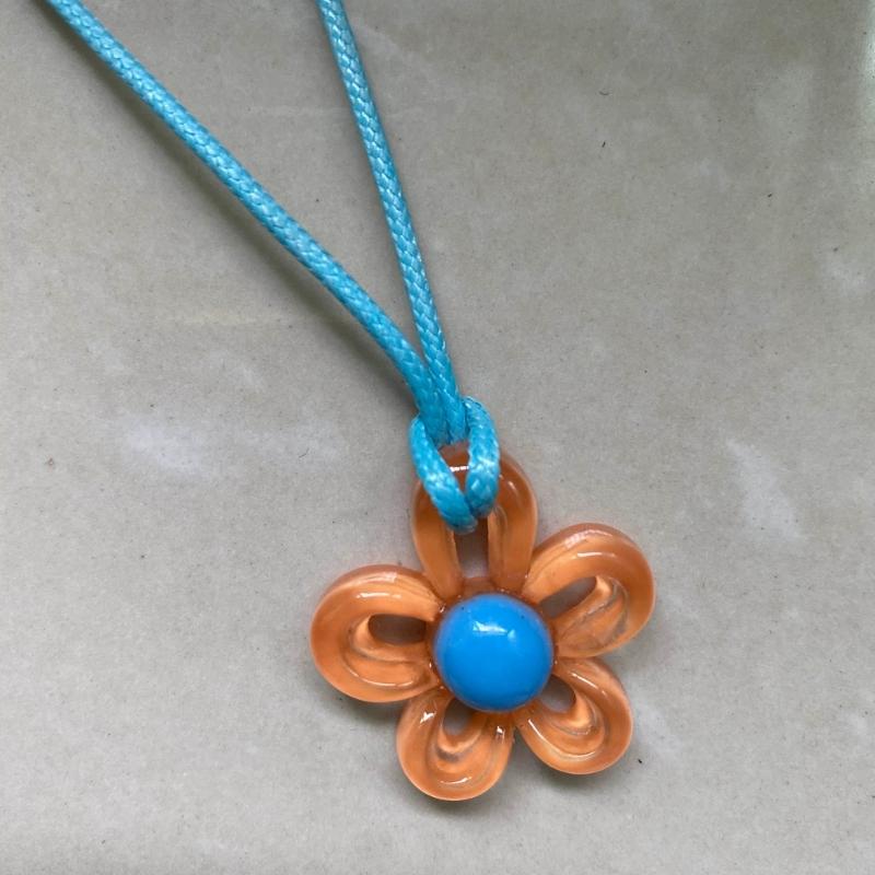 European American Jewelry Novel Flower Pendant All-match Clavicle Chain Adjustable Leather- Rope Cold Wind Neck Chain