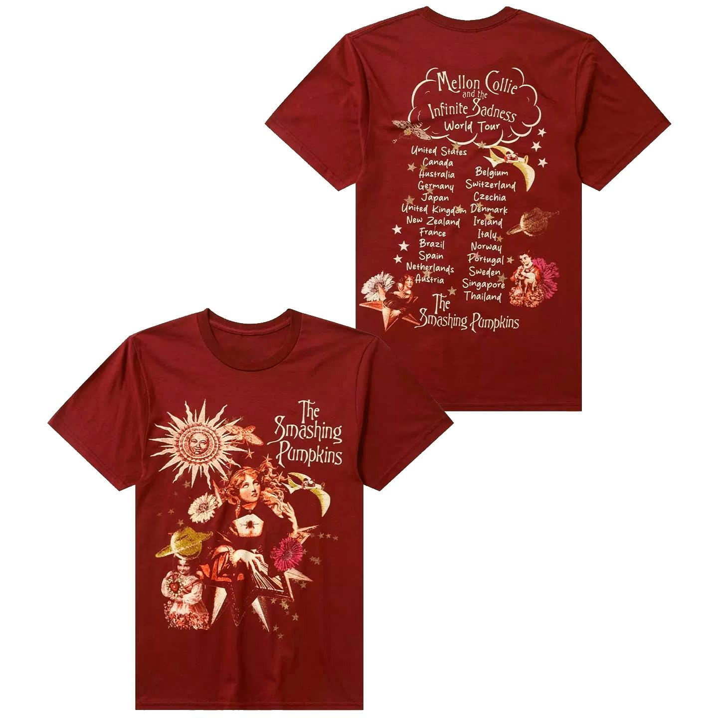 

New Vintage Smashing Pumpkins Pumpkin Crush Band Shortsleeved Rock Classic Red Dark Tshirt M