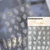5D Love White English Letter Silver Jelly Nail Art Sticker Line Geometric Pattern Shape Romantic Delicate Manicure Decals