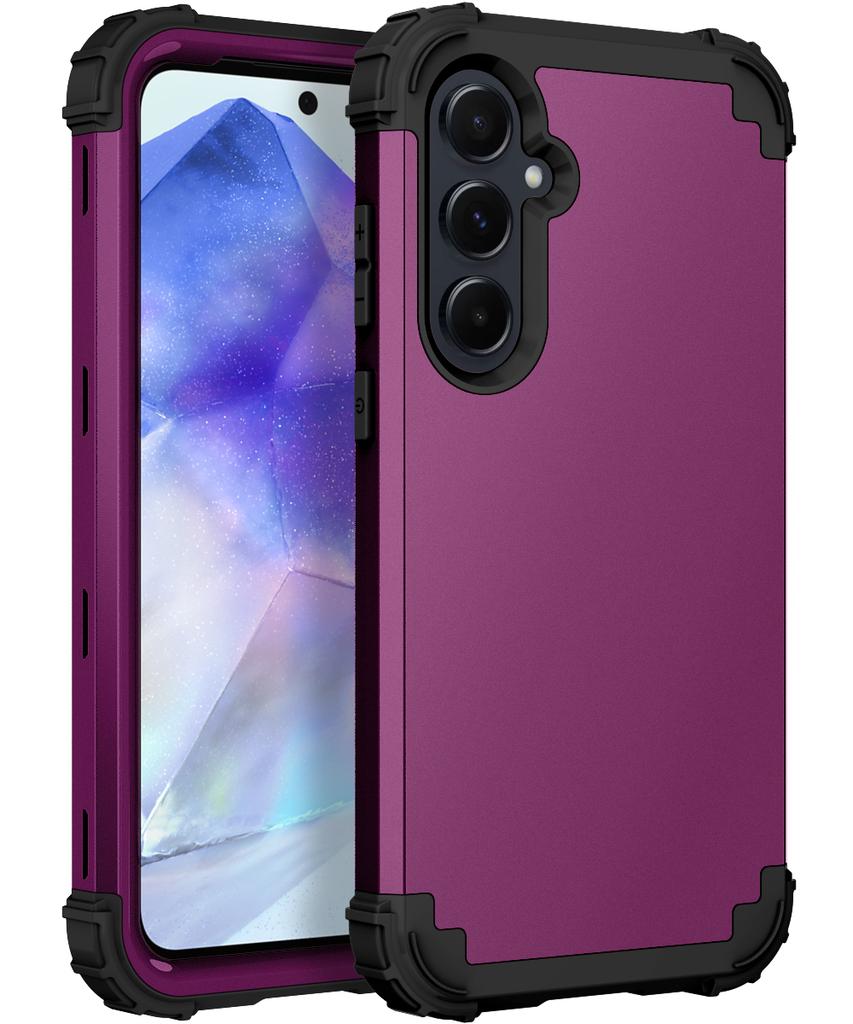 3 In 1 Heavy Rugged Armor Shockproof Case For Samsung Galaxy A13 A04S A14 A54 A15 A35 A55 5G Silicone Lining Plastic Phone Cover