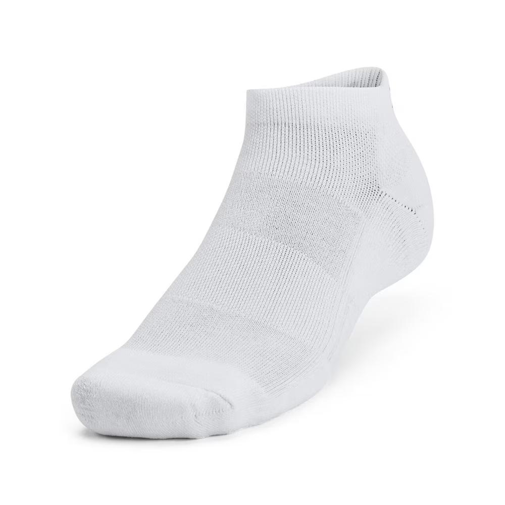 Under Armour Moisture Wicking Quick Dry Comfortable Sports Socks 3 Pairs Unisex Socks White 1386312-100
