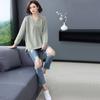Sweater Women's Pullover Knitwear V-neck Korean Solid Color Loose Casual Top Trending Sweater Autumn and Winter Tops Lady Style