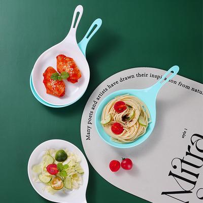 Koreanskt handhållet fat Mode vitt med handtag Stor skedbricka Frites Fried Chicken Snack Tallrik Fruktdessert Tårtfat Nyhet