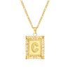 European and American style simple square 26 letter pendant necklace women's personality high-end design jewelry