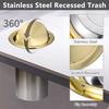 Verzonken RVS Afvalbakdeksel Schwing Open Aanrecht Afvaldeksel voor Keuken Badkamer Hotel Ziekenhuis Gebruik