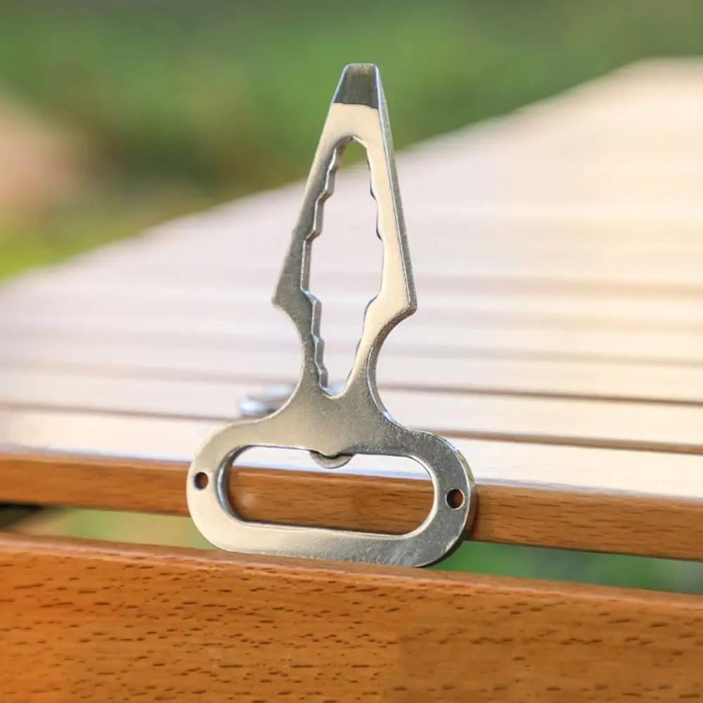 Stainless Steel Multi-purpose Wrench with Keychain Wear-resistant Repair Wrench Small Durable Bottle Opener Outdoor Gadgets