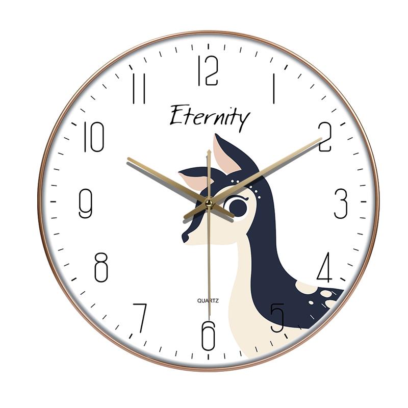 8inch Creative Cartoon Wall Clock Silent Movement Non Ticking Wall Mounted Clock Simple Bedroom Kitchen Office Home Decoration