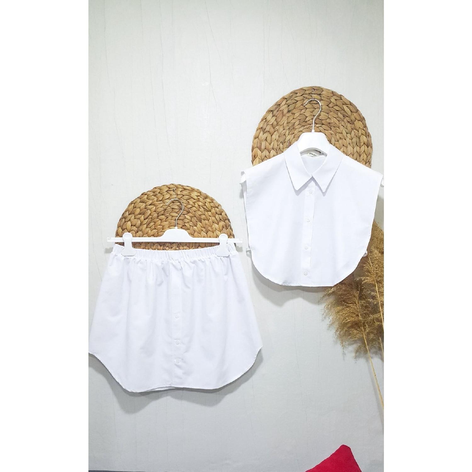 

Подвійний комір сорочки - комплект сорочки-спідниці S/M чорний