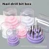 48 Hole Nail Drill Bit Holder Storage Case For Manicure Tools ABS Organizer Box