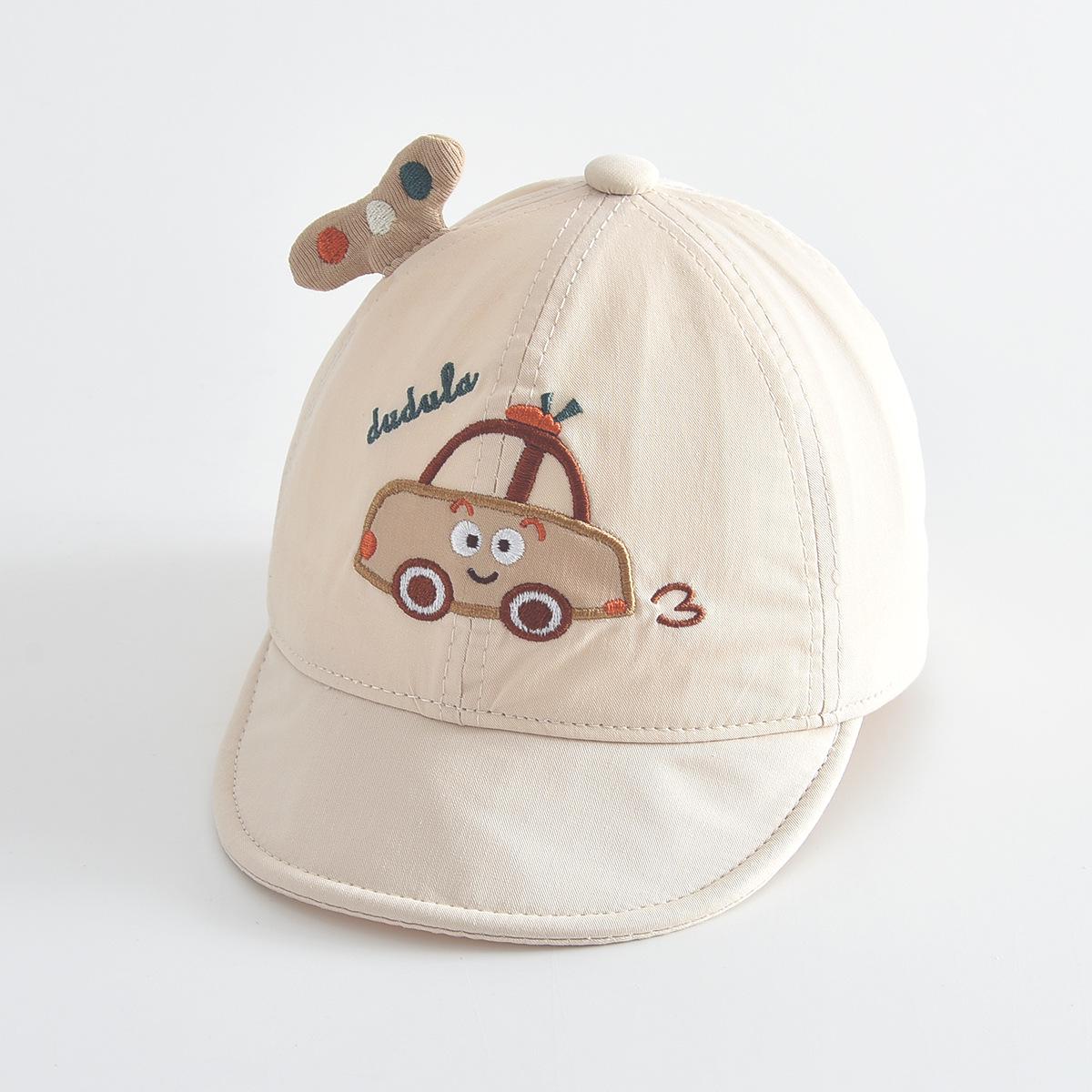 

Children s Cartoon Car Embroidered Windproof Sun Hat – Versatile Baseball Cap 46-48 cm Hat Circumference светло-бежевый