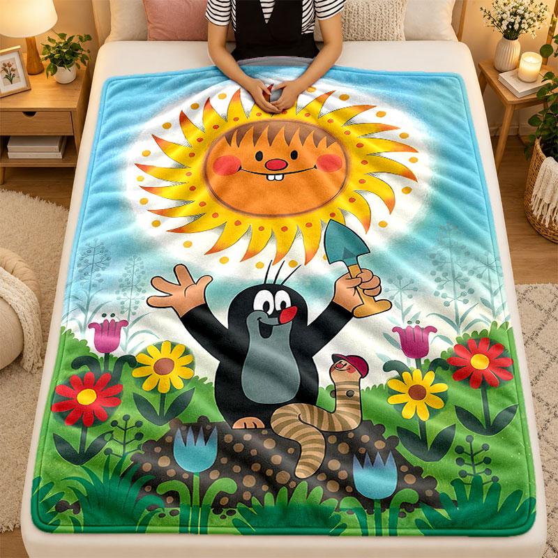 Flanell-DeckeKrtek Warme Weiche Überwurfdecke für den Innenbereich Sofa Bett Wohnzimmergebrauch
