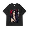 275 GSM Washed T-shirts 100% Cotton Naruto V3 Itachi Print Unisex Heavy Cotton T Shirt