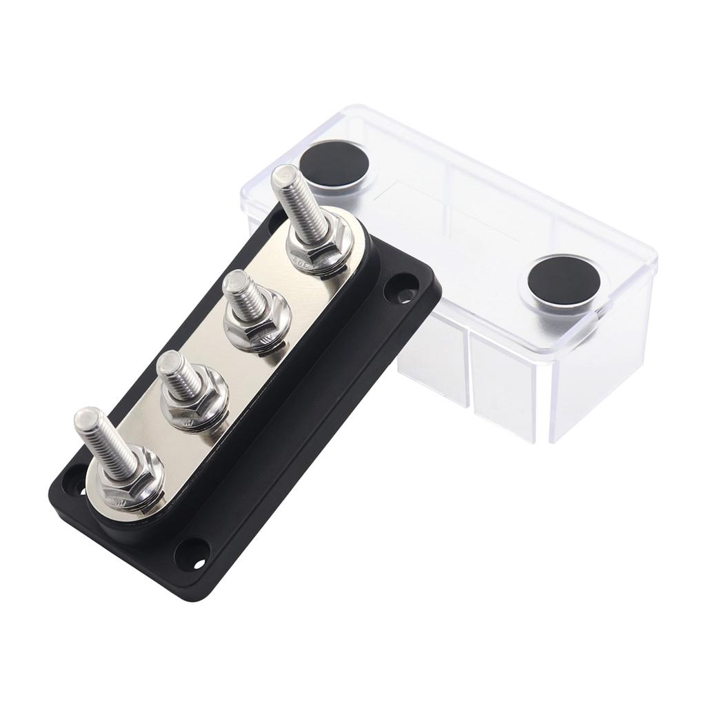 5/16'' 4 Stud Power Distribution Block,Bus Bar with Cover ,High Current Wiring Stud for Marine Boats Automobiles