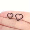 2pcs Stainless Steel Plating Earrings, Heart-shaped Earring Decorations, Fashion Pendant Decorations