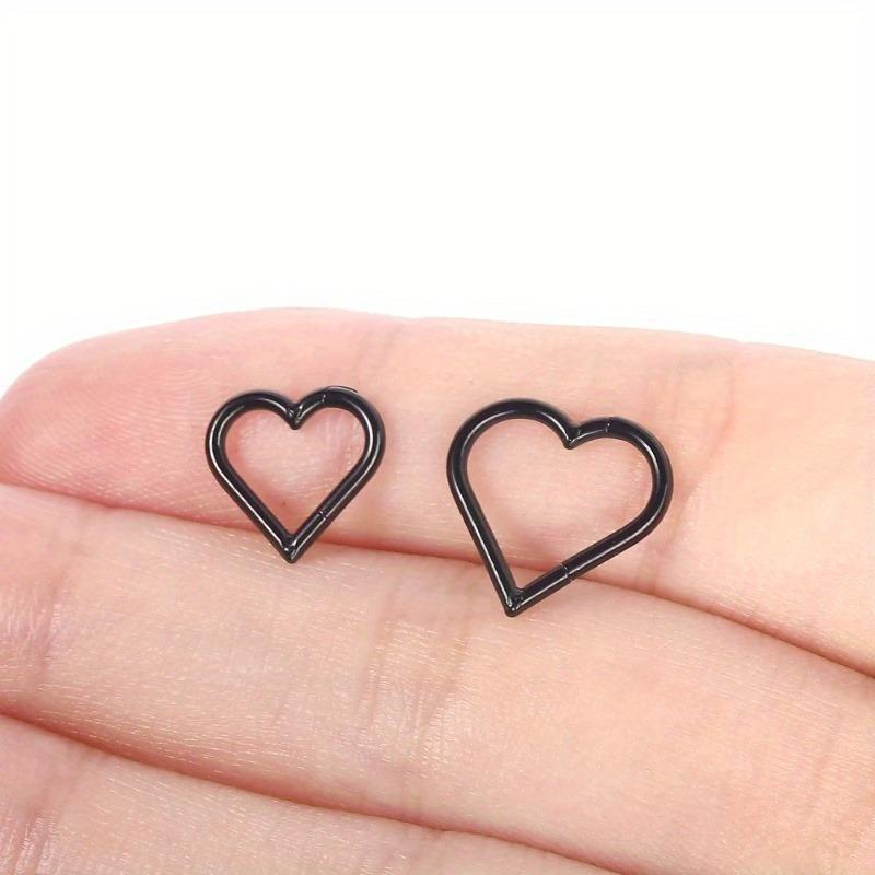 2pcs Stainless Steel Plating Earrings, Heart-shaped Earring Decorations, Fashion Pendant Decorations