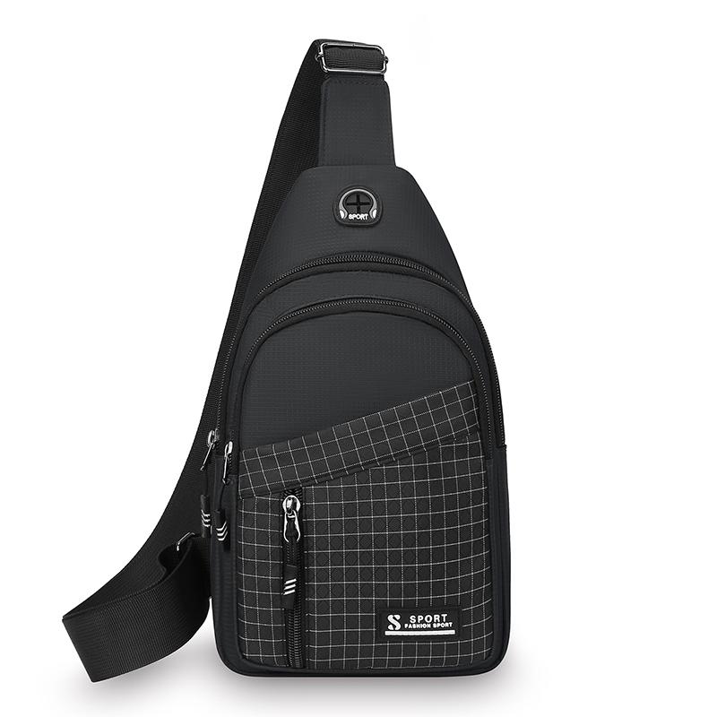 Chest Bag Men's Water-repellent Crossbody Bag Outdoor Large Capacity Multi-layer Shoulder Bag