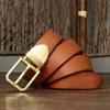 Belt Men's Korean-Style Retro Trendy Unique High-End Leather Pin Buckle First Layer Cowhide Brass Buckle Jeans Belt
