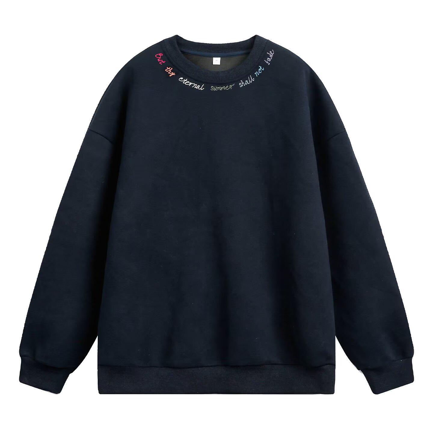 Wukong Unisex American Letter Print Retro Loose Sweatshirt – Versatile Heavyweight Pullover Top 4XL