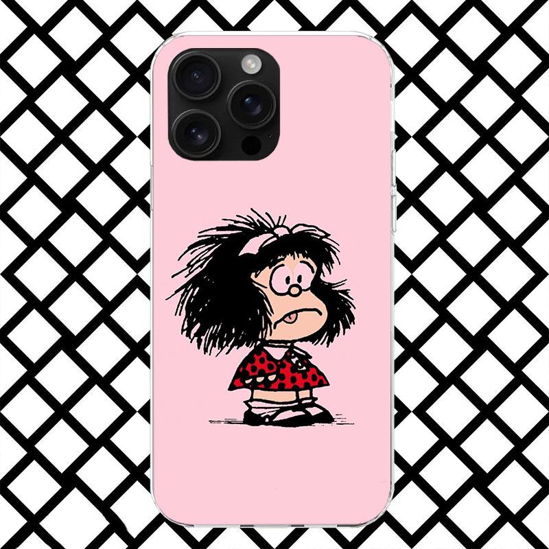 

Cartoon Cute Mafalda Phone Case for iPhone 17 Air 16 16E 15 14 Plus 13 Mini 12 11 Pro Max 7 8 + SE 2020 Soft Cover Fundas 17 Air iPhone 17 Air
