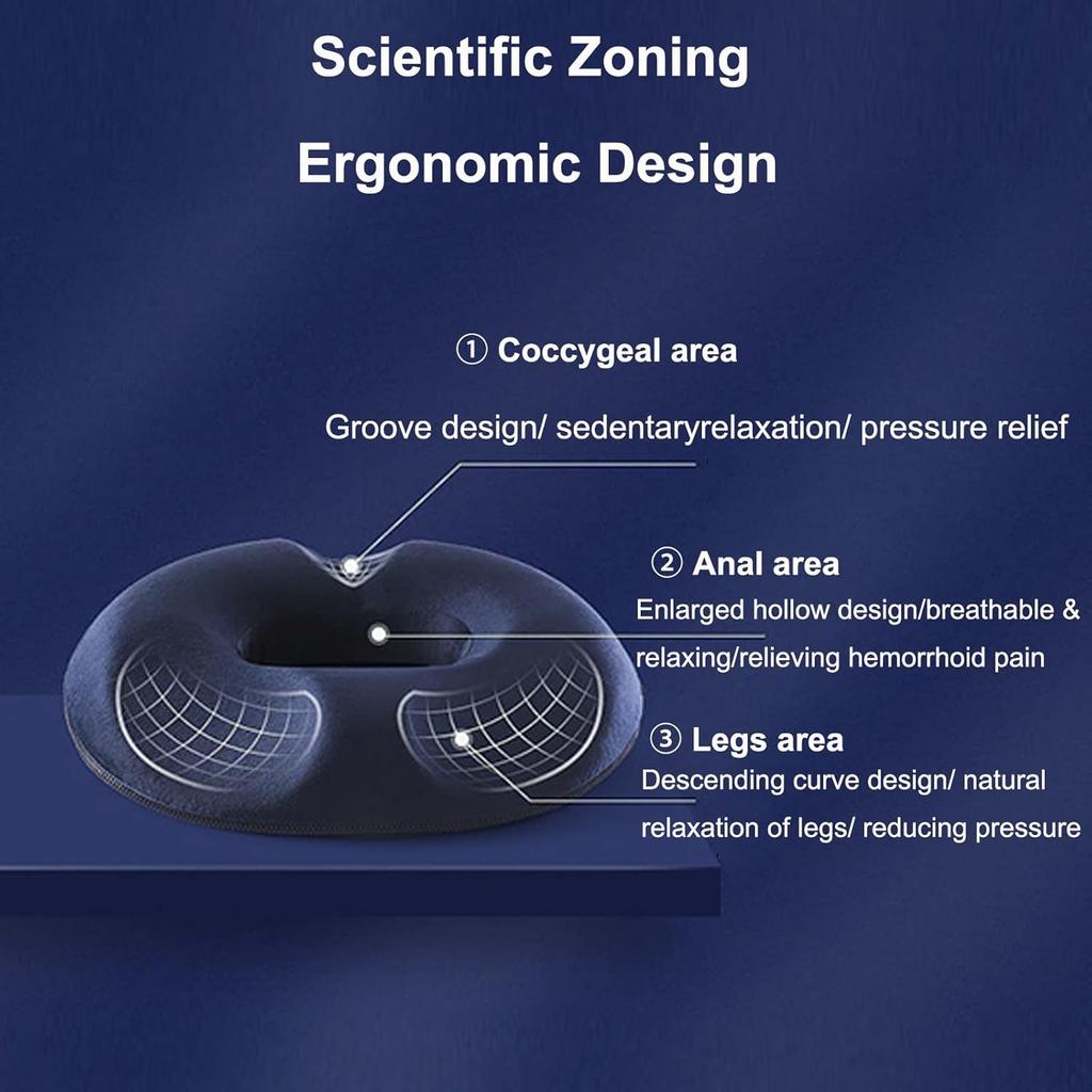 Donut Pillow Hemorrhoid Seat Cushion for Office Chair, Premium Memory Foam Chair Cushion, Ventilate Chair Chair Cushion for Pregnant Women, for