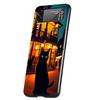 Anime Cat Rain Animal Cover Phone Case For Samsung Galaxy Z Flip 7 6 5 4 3 5G Flip7 Flip6 Flip5 Flip4 Flip3 Black Fundas Shell G