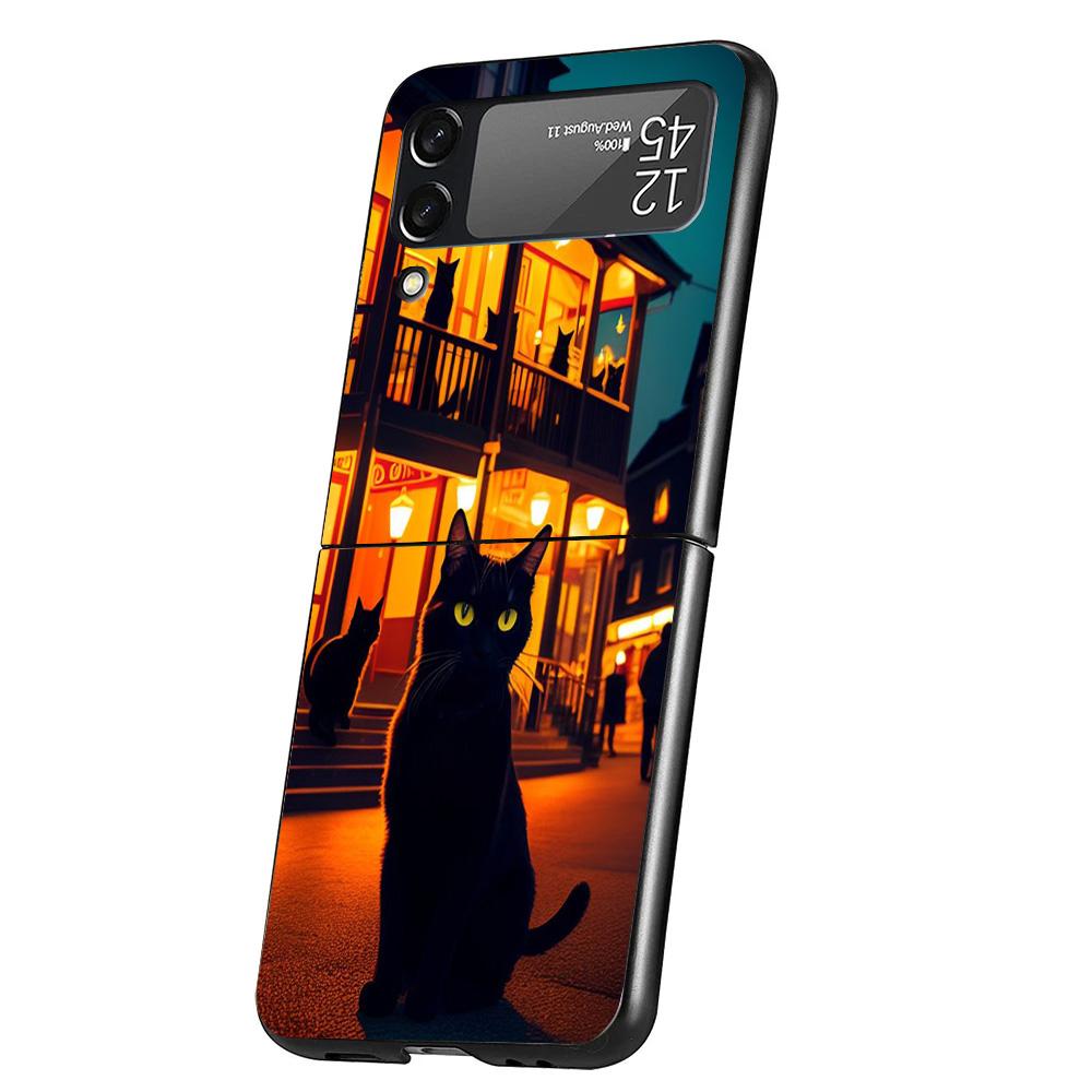 

Аниме Кот Дождь Животное Чехол для Телефона Для Samsung Galaxy Z Flip 7 6 5 4 3 5G Flip7 Flip6 Flip5 Flip4 Flip3 Черный Fundas Чехол G Samsung Z Flip