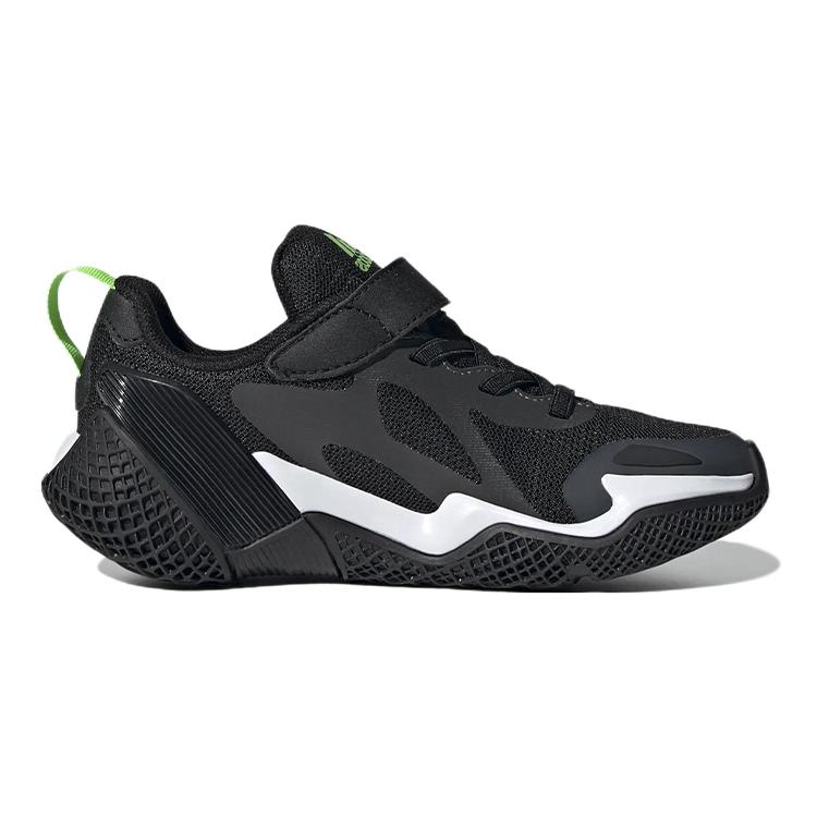 New Adidas 4Uture Runner Sport K Slip Resistant, Abrasion Resistant, Breathable Low Top Running Shoes Black White Kids' GZ1048