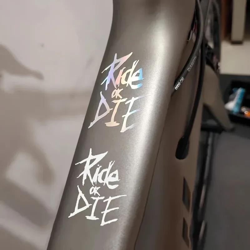 3 Stück 5,6 x 8 cm Fahrradrahmen-Aufkleber Ride Or Die Oberrohr-Aufkleber für MTB-Fahrräder Dekorative Rahmen-Fahrrad Auto Motorrad Zubehör