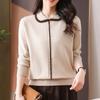 Women's Mid-Aged Long Sleeve Lapel Knit Top