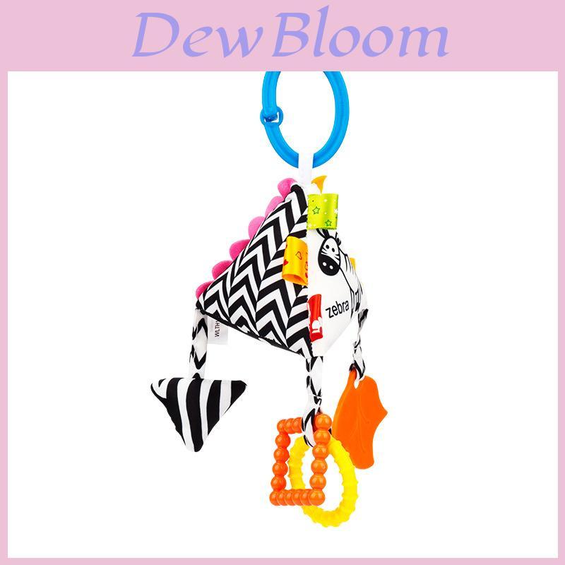 Baby Geometric Shape Plush Toy With Teething Rattle For Sensory Development