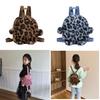 Stylish Plush Leopard Print Mini Backpack For Kids Perfect For Boys And Girls