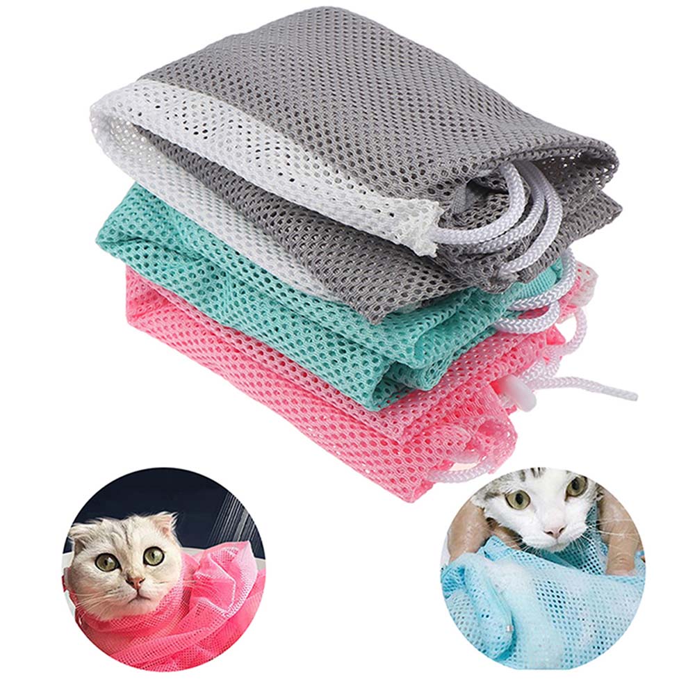 Adjustable Ears Clean Cat Grooming Bathing Bag Cat Washing Bag Cat Restraint Bag Cat Shower Net Bag