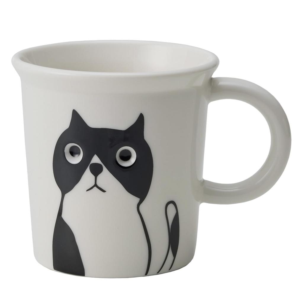 TAMAKI Peeping Mug, Tama, 9cm Diameter x 9.2cm Height, Stylish Gift, Microwave and Dishwasher Safe, T-970546