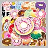 50 Original Sweet Donut Planner Stickers: Food Cartoon Children's Stickers for Phones, Computers, and Waterproof Decorations.