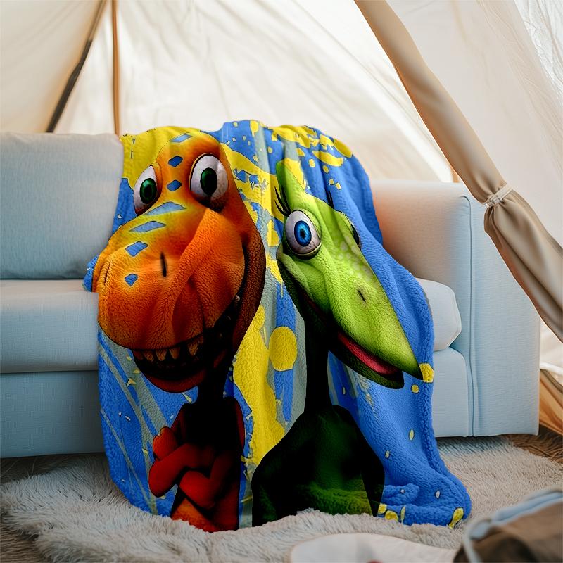Dinosaur Tog printet plaid—blød, varm;alsidigt tæppe til alle årstider—perfekt som aircondition-tæppe, lur-tæppe